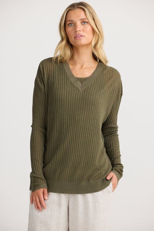 Shanty |  La Paz Knit Set - Khaki