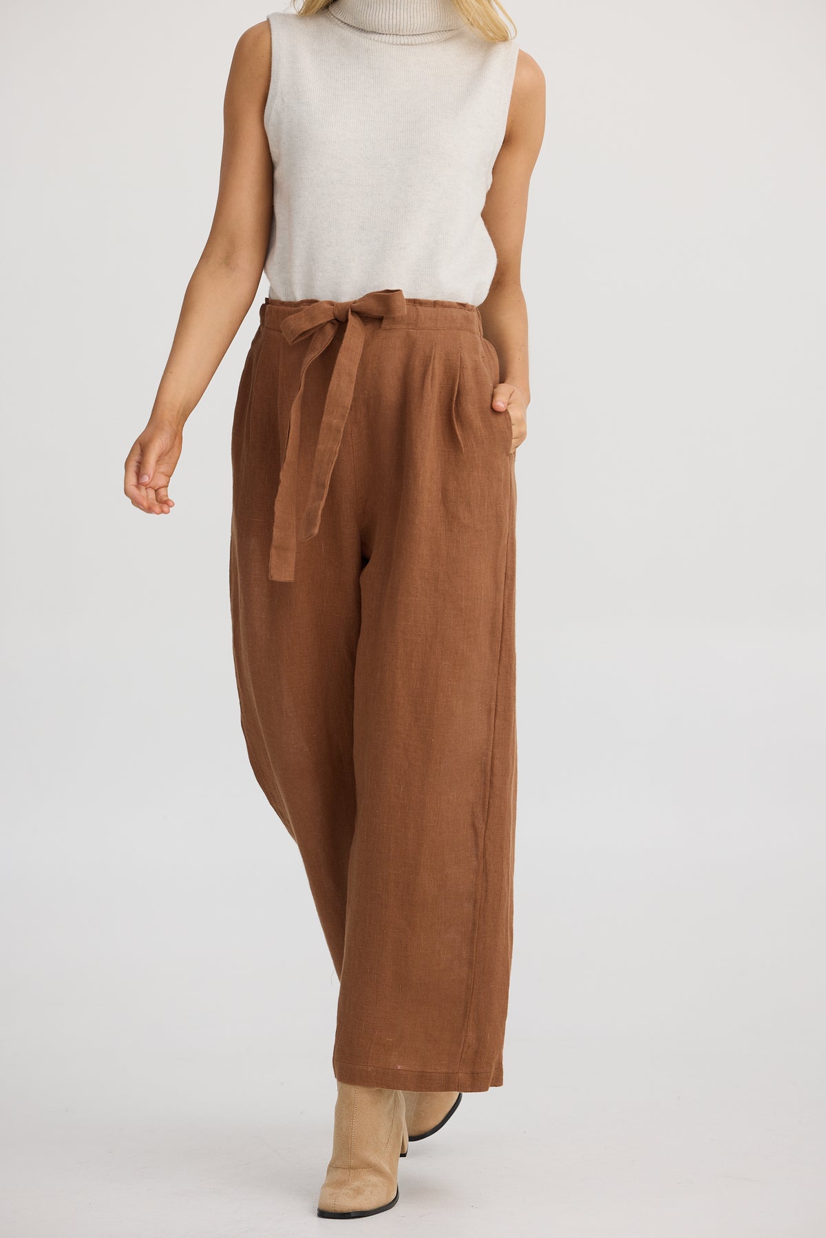Shanty | Dickens Pants - Cocoa Linen