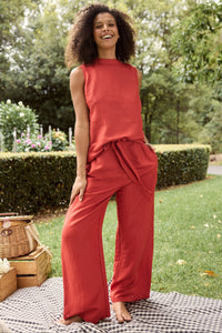 Shanty | Adel Top - Cherry Linen Blend