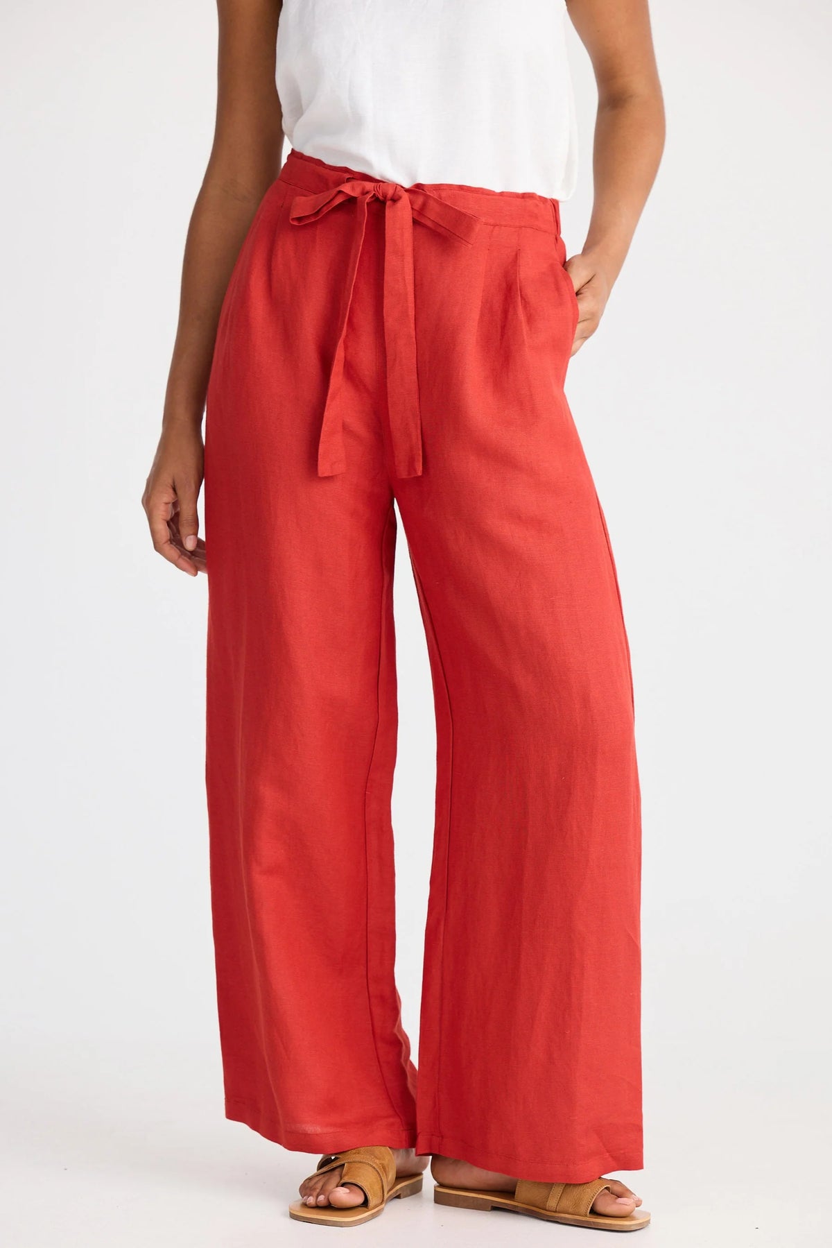 Shanty | Dickens Pants - Cherry Linen Blend