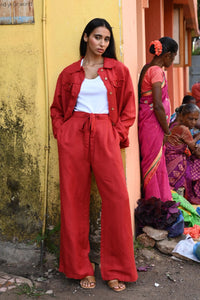 Shanty | Dickens Pants - Cherry Linen Blend