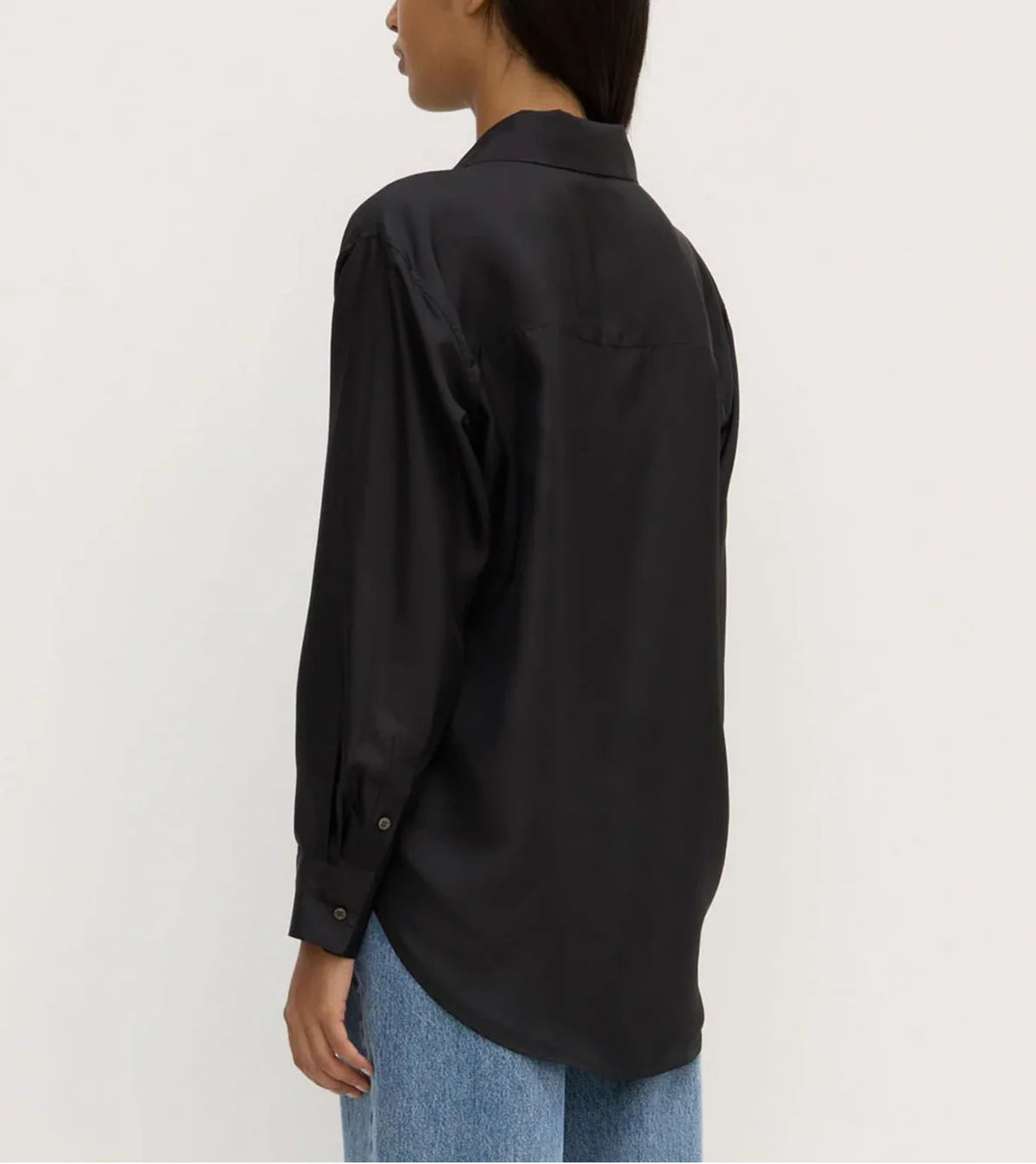 Assembly Label | Spencer Silk Long Sleeve Shirt - Black