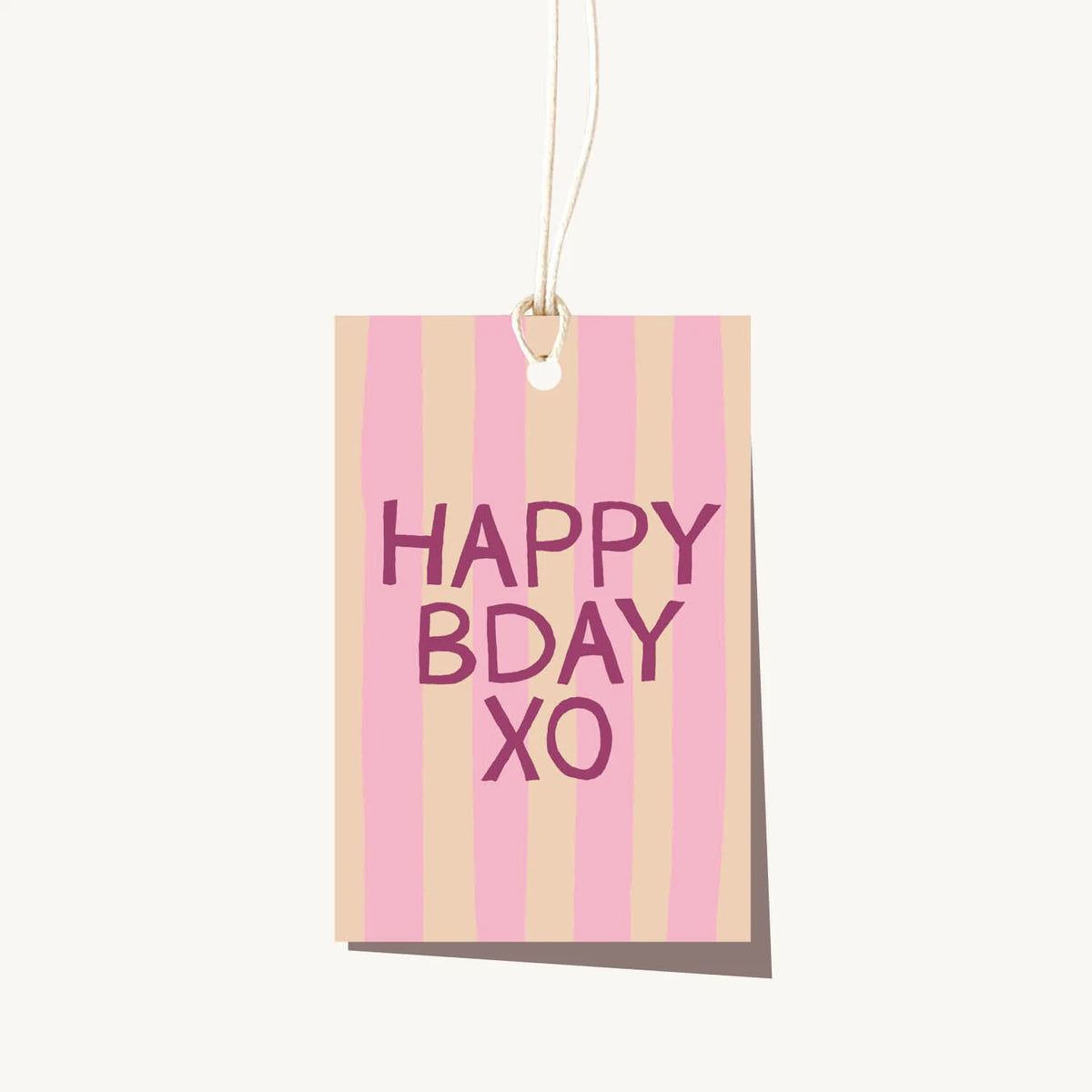 Elm Paper | Stripe Bday Cherrytini Tag