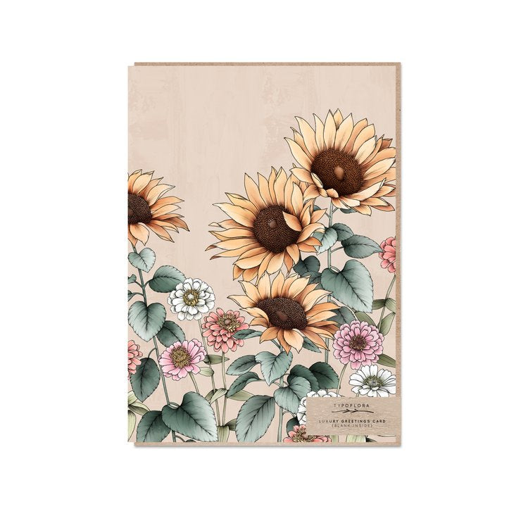 Typoflora | Sunflowers Portrait Card
