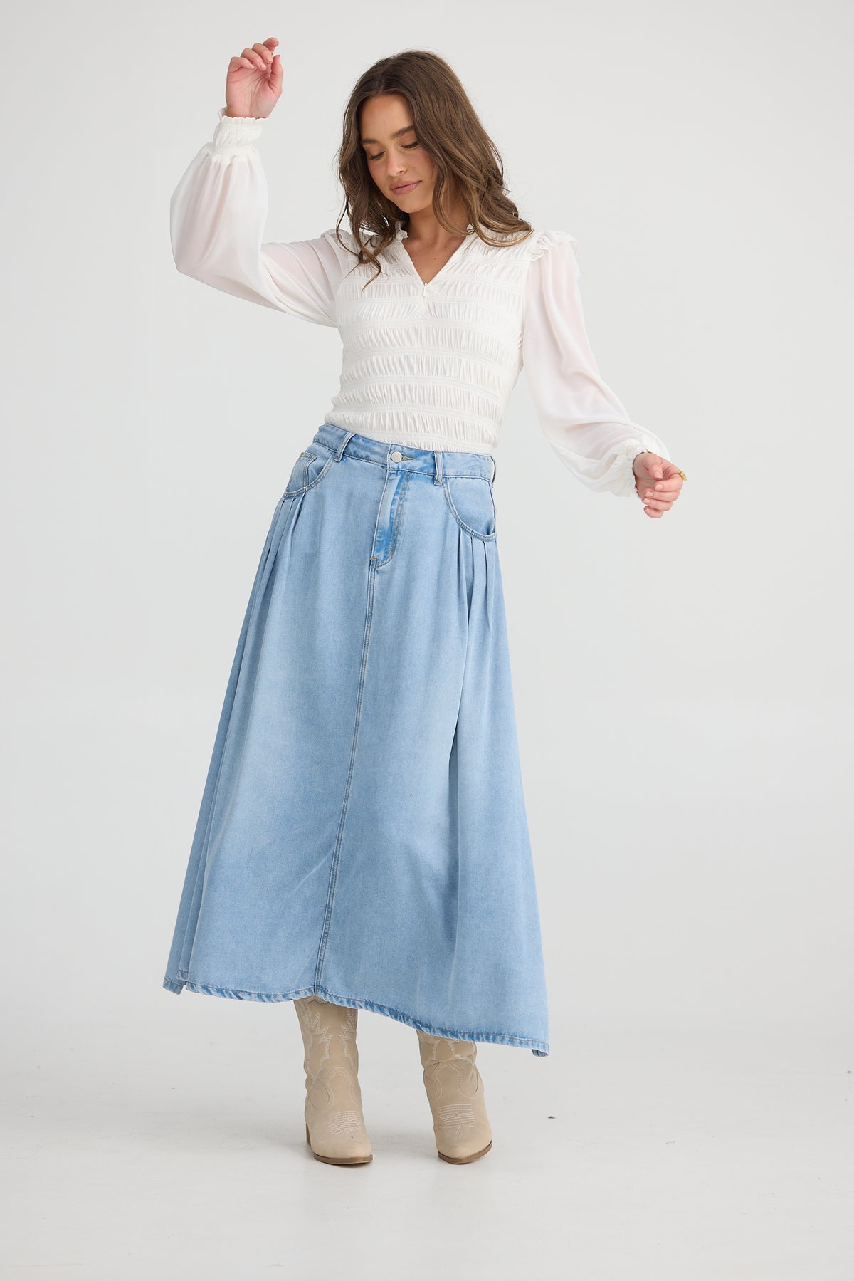 Talisman | Austin Skirt - Light Blue Wash