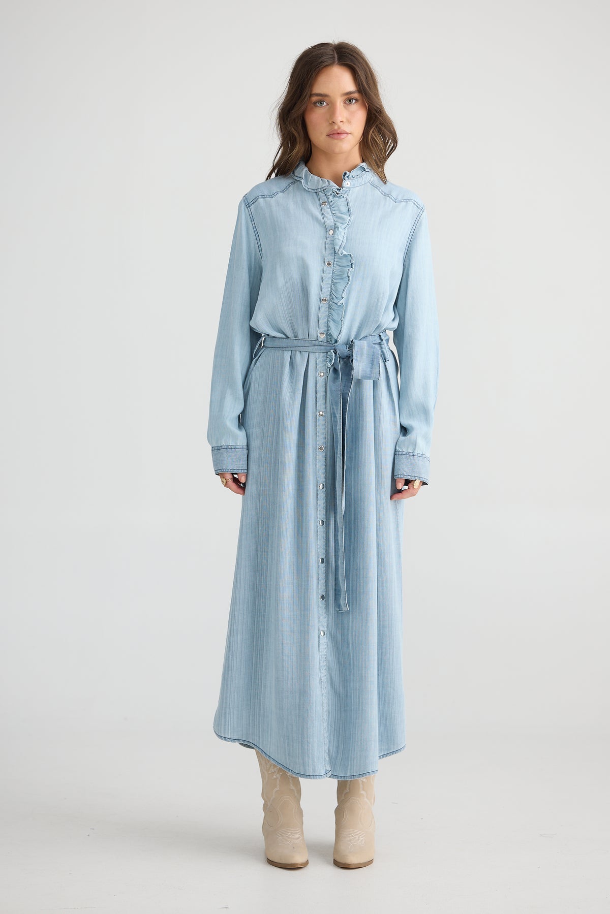 Talisman | Pedro Maxi Dress - Light Denim Wash