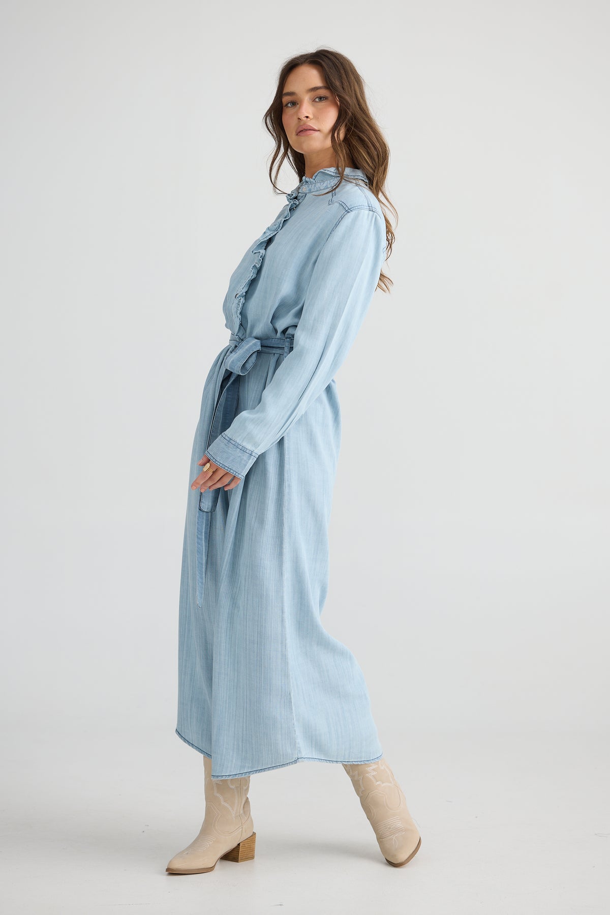 Talisman | Pedro Maxi Dress - Light Denim Wash
