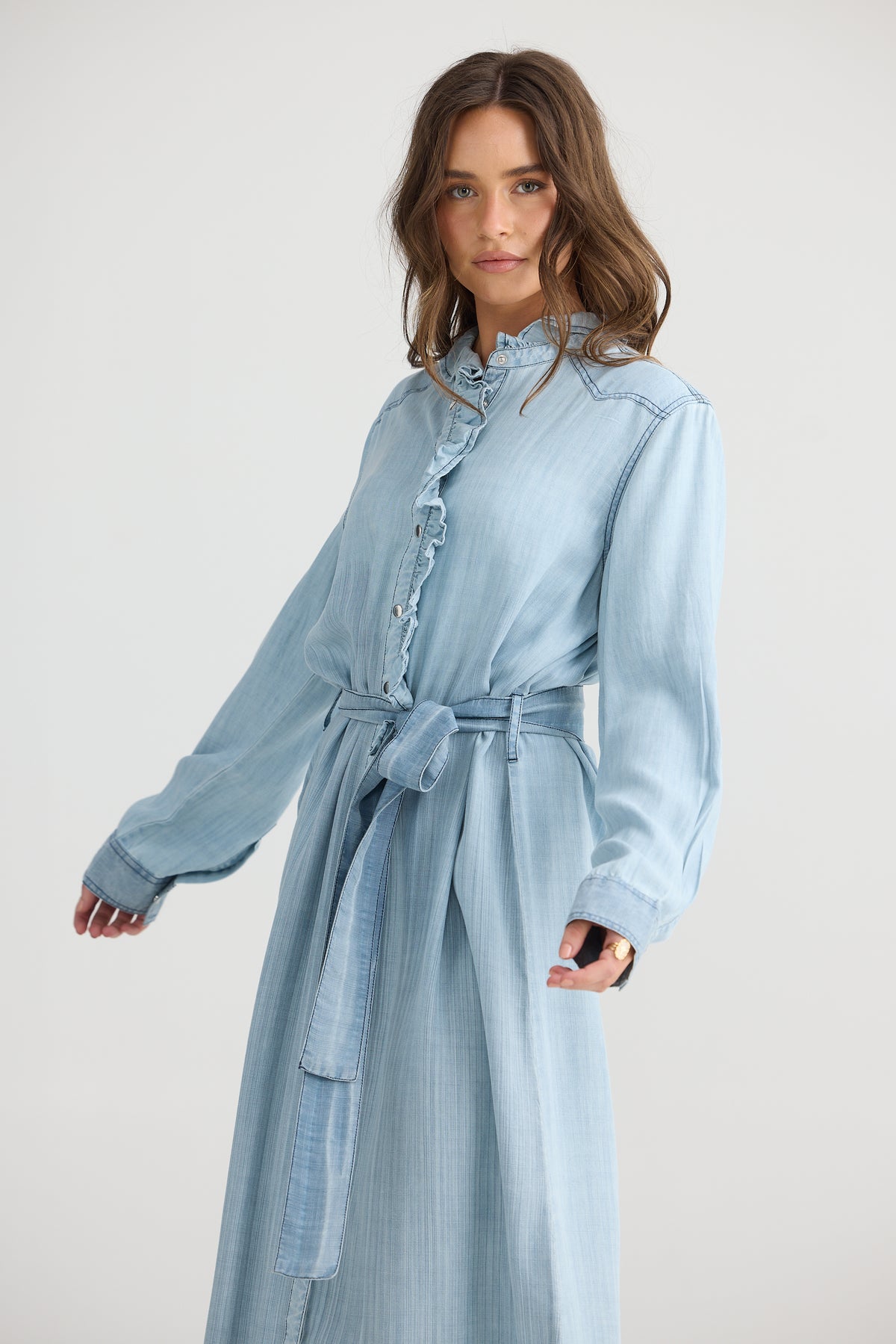 Talisman | Pedro Maxi Dress - Light Denim Wash