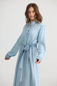 Talisman | Pedro Maxi Dress - Light Denim Wash