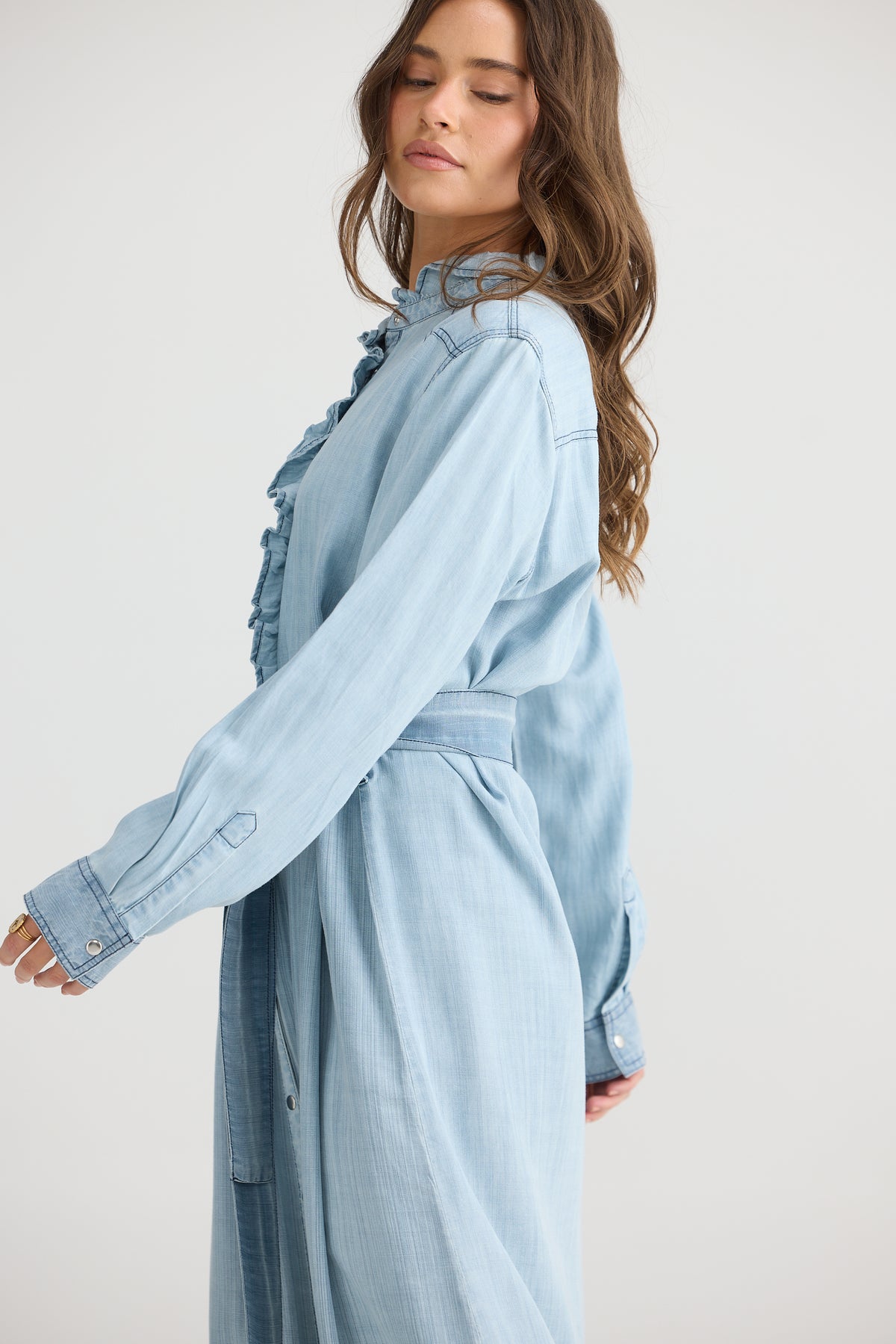 Talisman | Pedro Maxi Dress - Light Denim Wash