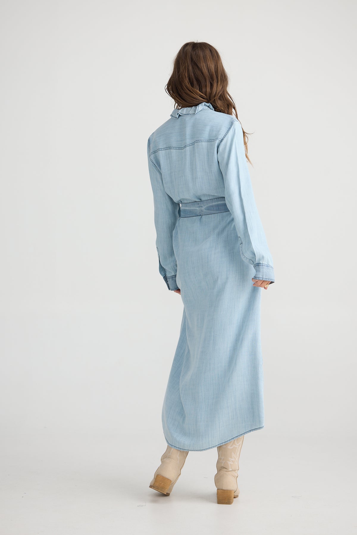 Talisman | Pedro Maxi Dress - Light Denim Wash