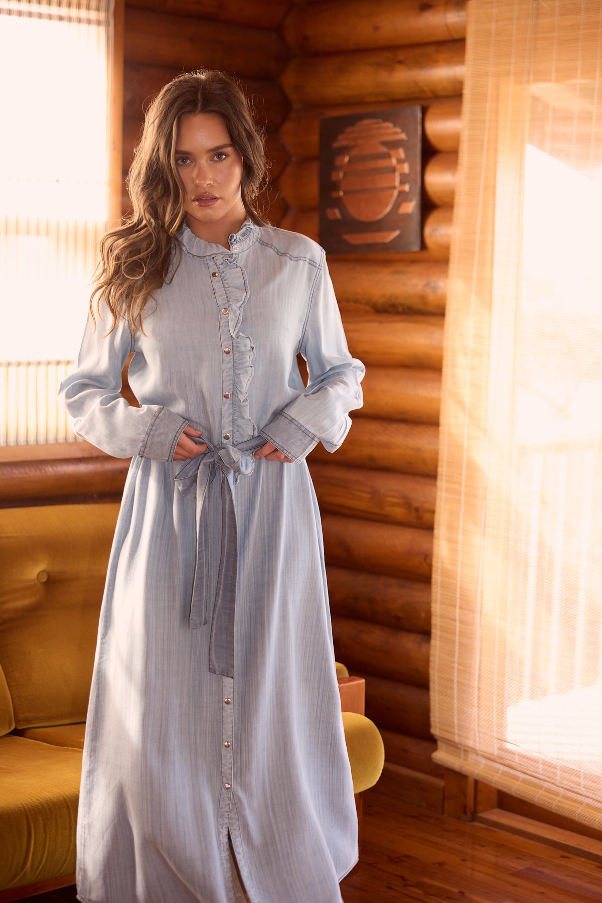 Talisman | Pedro Maxi Dress - Light Denim Wash