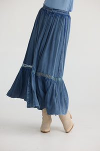 Talisman | Ashleigh Skirt - Washed Denim