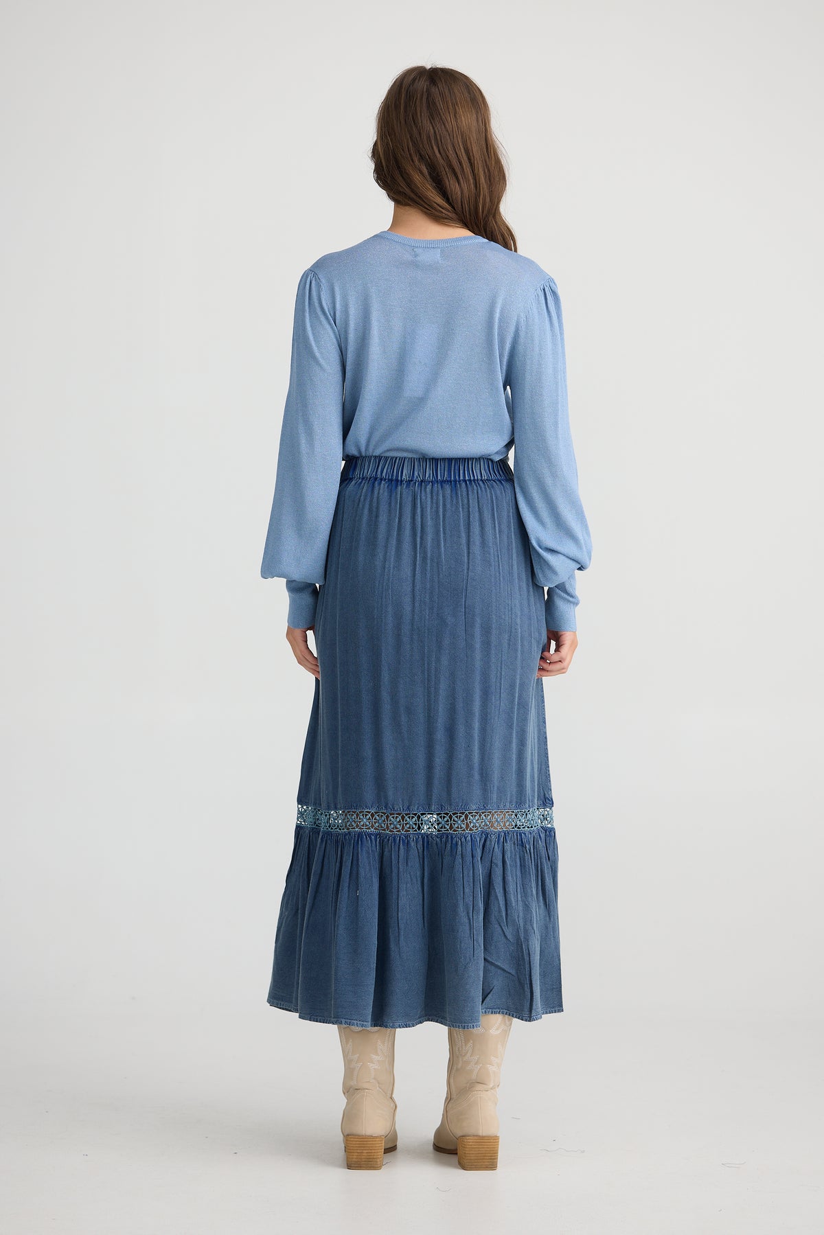 Talisman | Ashleigh Skirt - Washed Denim
