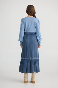 Talisman | Ashleigh Skirt - Washed Denim
