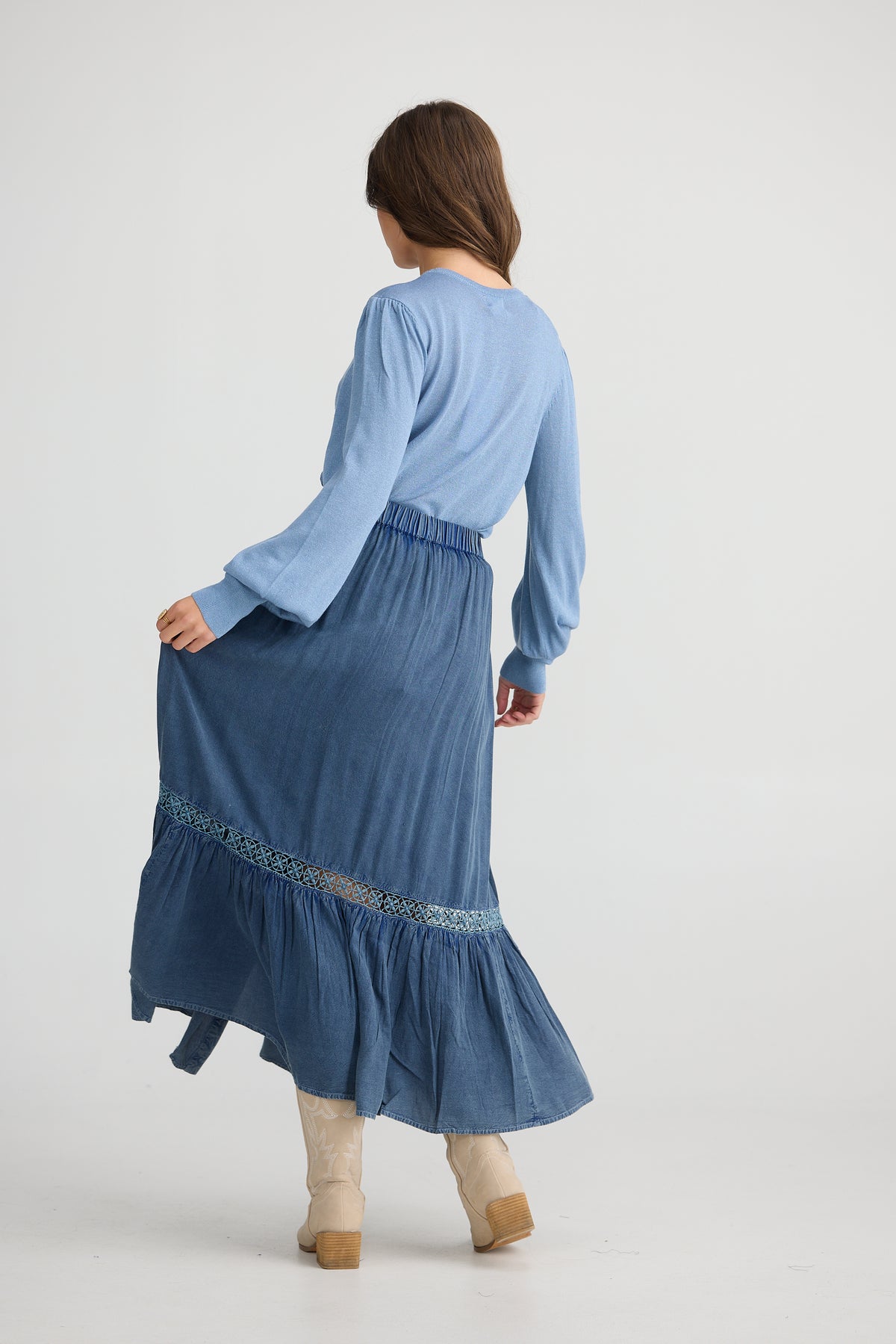 Talisman | Ashleigh Skirt - Washed Denim