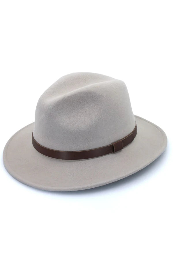 Zermatt Wool Felt Fedora - Light Grey
