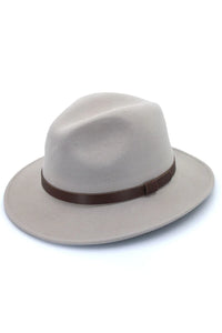 Zermatt Wool Felt Fedora - Light Grey