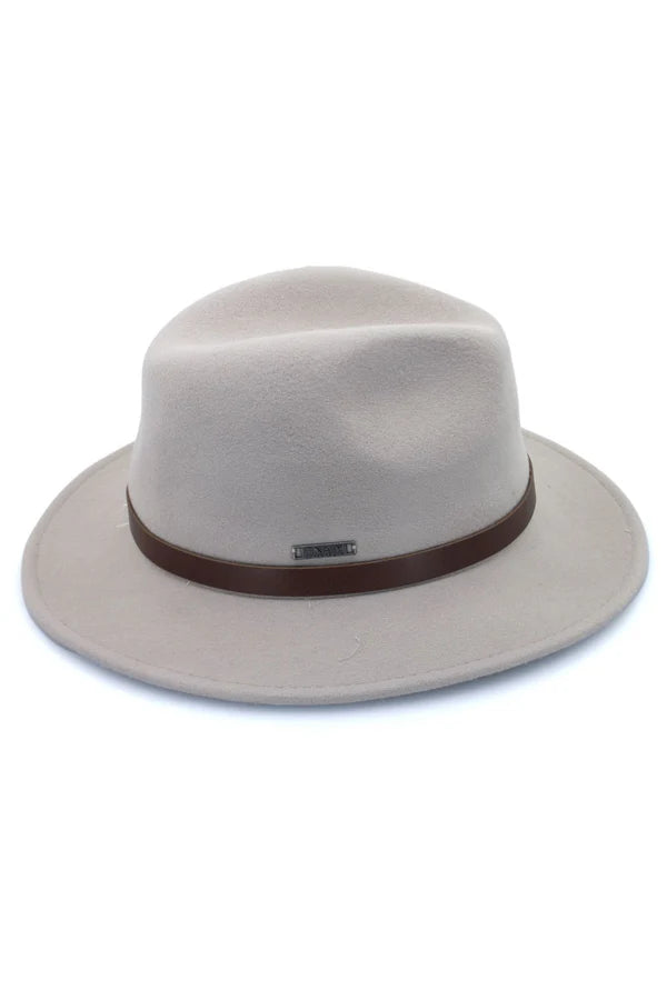 Zermatt Wool Felt Fedora - Light Grey