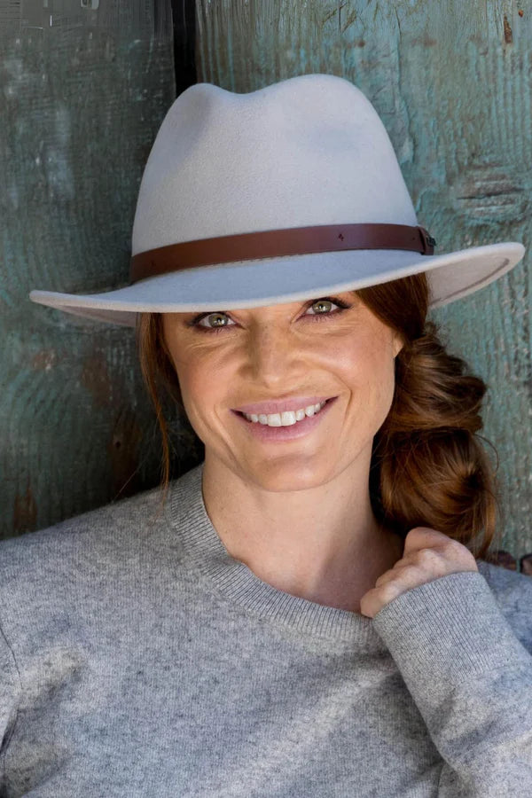 Zermatt Wool Felt Fedora - Light Grey