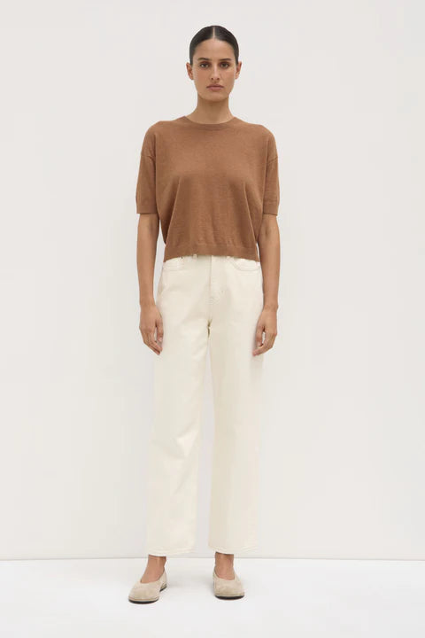 Assembly Label | Vanya Cotton Cashmere Knit Tee - Bronze