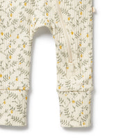 Wilson + Frenchy | Lemon Leaf Organic Zipsuit With Feet