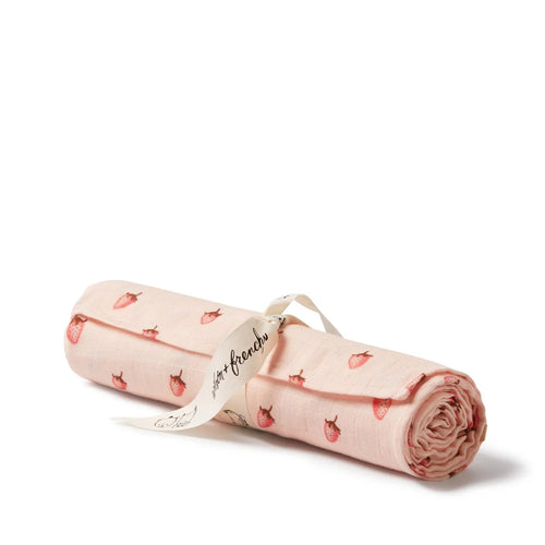 Wilson + Frenchy | Strawberry Kisses Organic Muslin Wrap