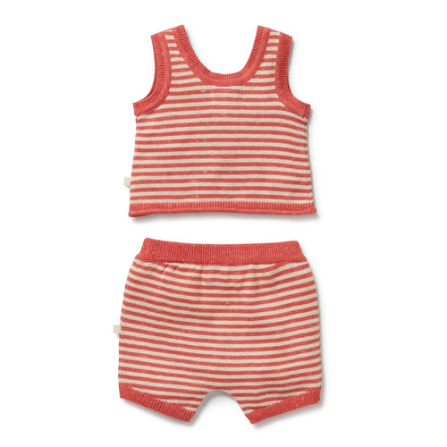 Wilson + Frenchy | Strawberry Swirl Organic Knitted Stripe Set