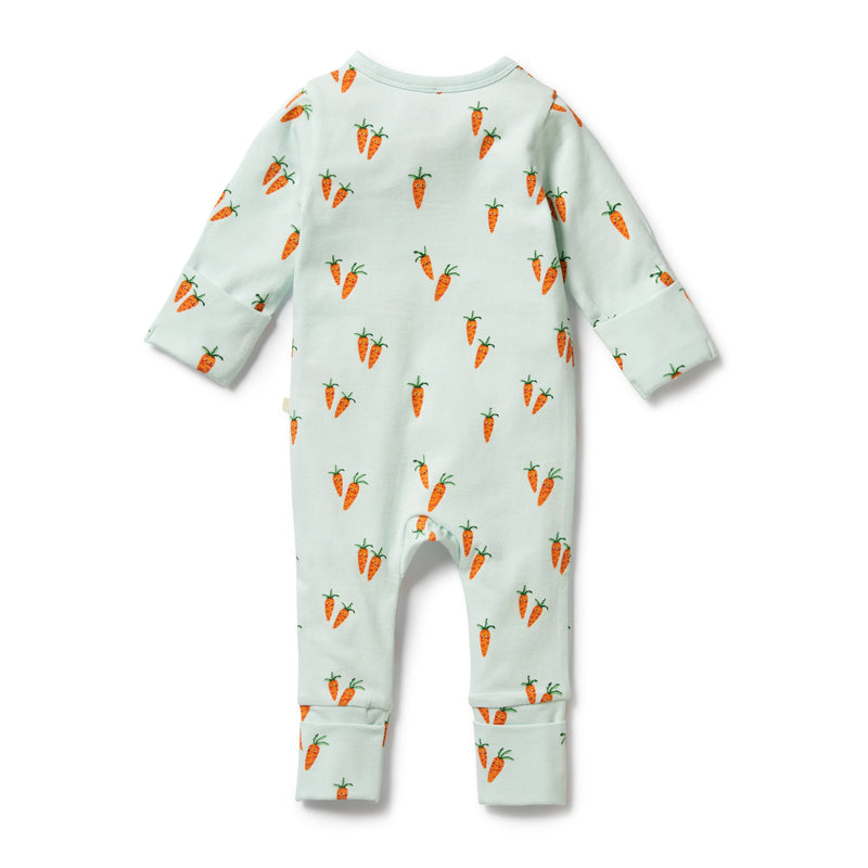 Wilson + Frenchy | Cute Carrots Organic Zip Suit With Feet