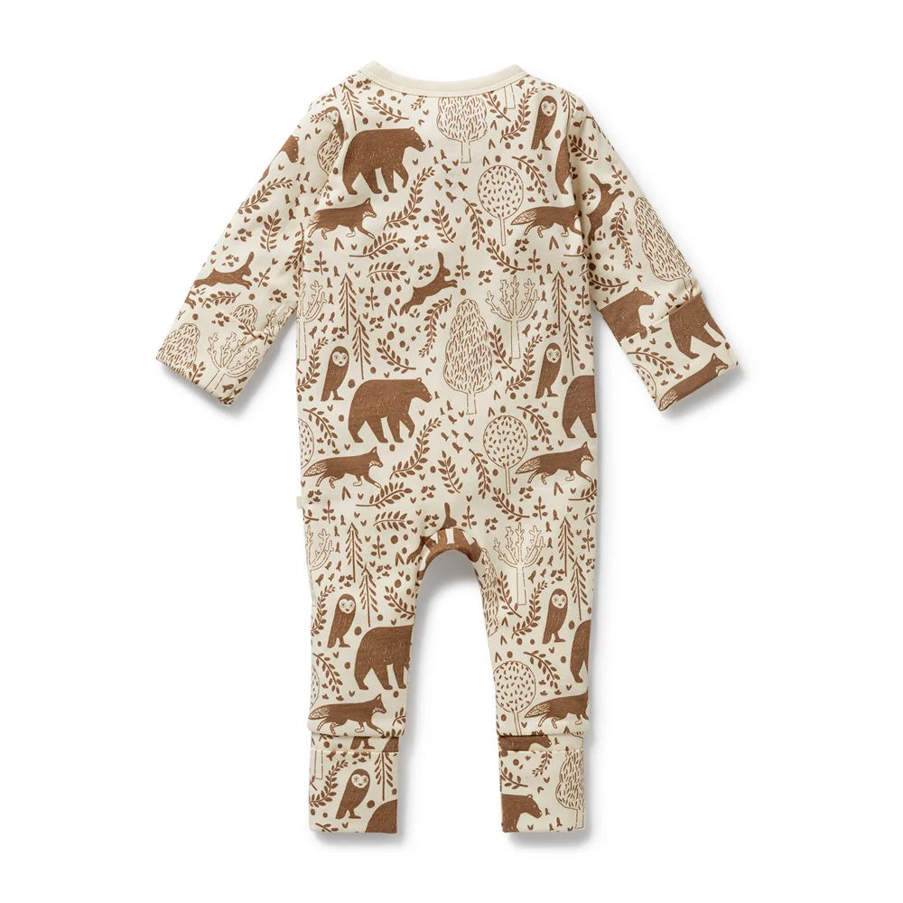Wilson + Frenchy | Winter Forest Organic Zipsuit with Feet
