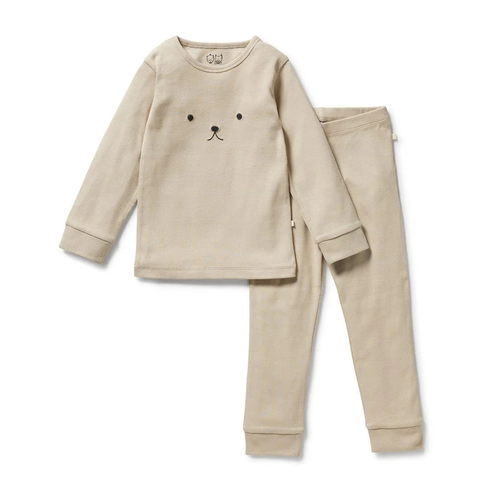 Wilson + Frenchy | Biscuit Organic Rib Long Sleeved Pyjamas