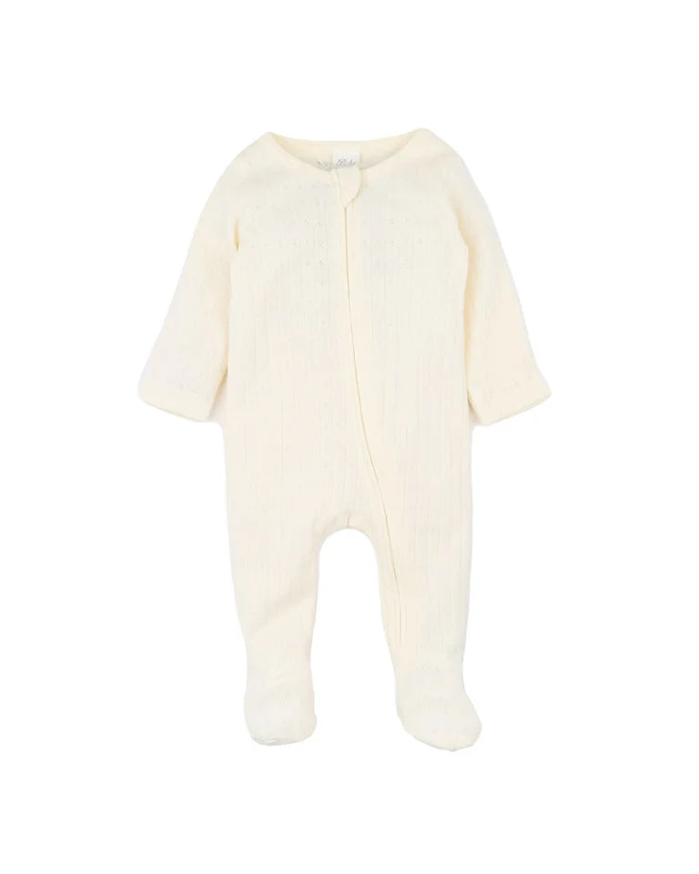 Bebe | Milk Organic Pointelle LS Zipsuit