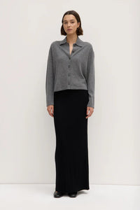Assembly Label | Wool Cashmere Rib Maxi Skirt - Black