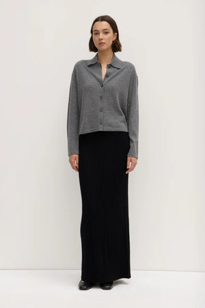 Assembly Label | Wool Cashmere Rib Maxi Skirt - Black