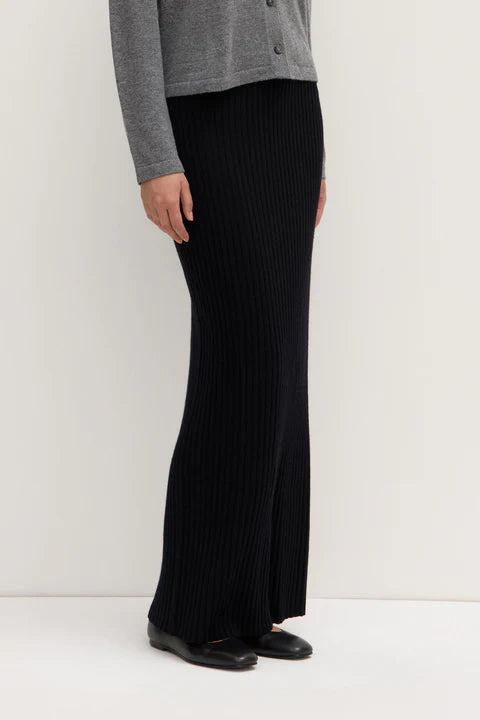 Assembly Label | Wool Cashmere Rib Maxi Skirt - Black