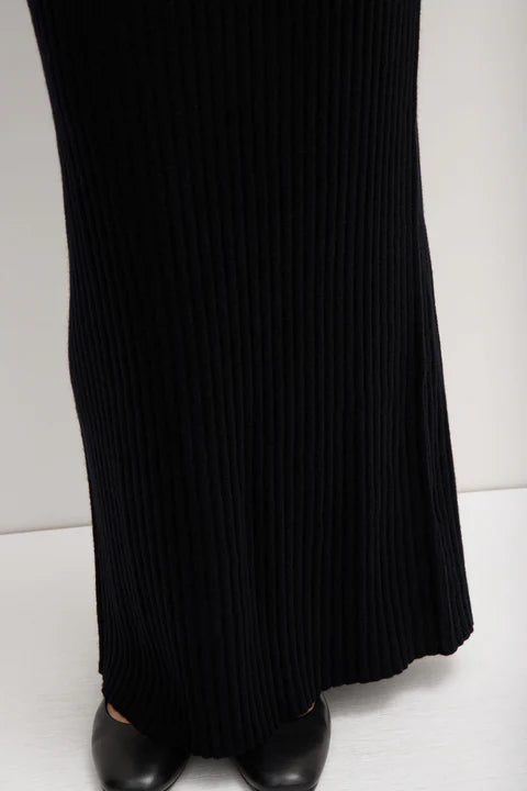 Assembly Label | Wool Cashmere Rib Maxi Skirt - Black