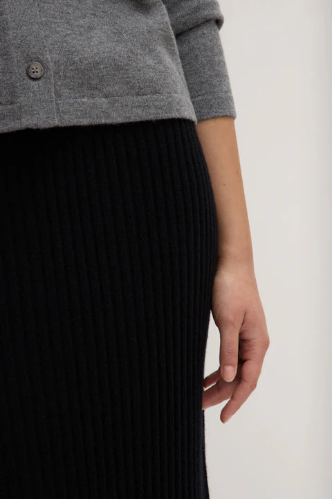 Assembly Label | Wool Cashmere Rib Maxi Skirt - Black