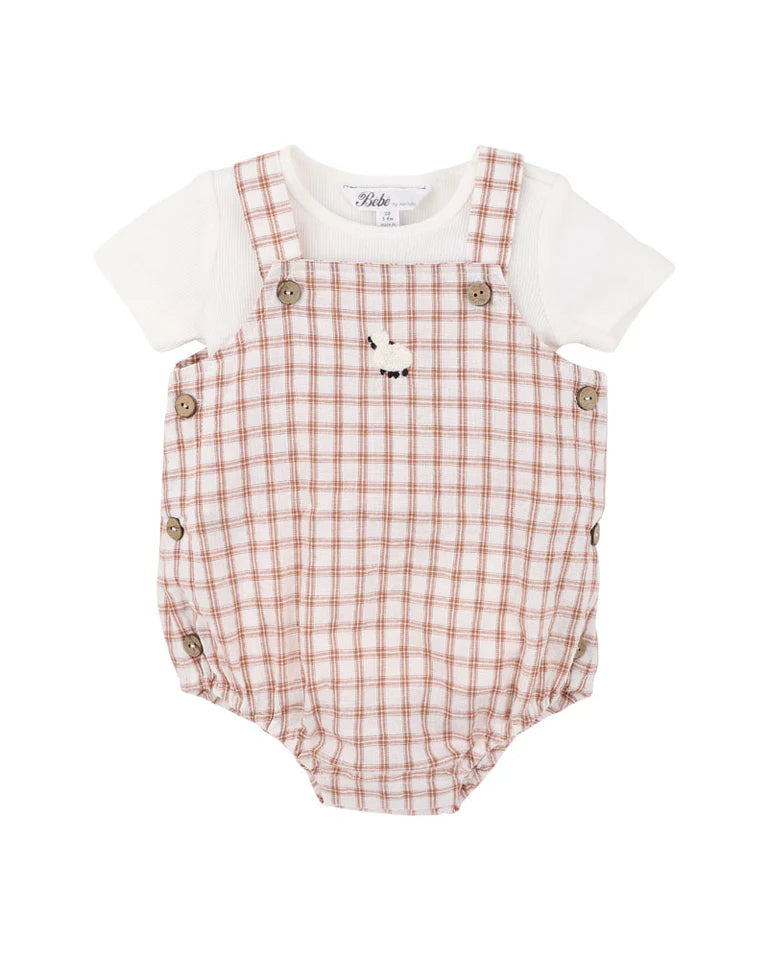 Bebe | Clayton Check Bodysuit - 2pc Set