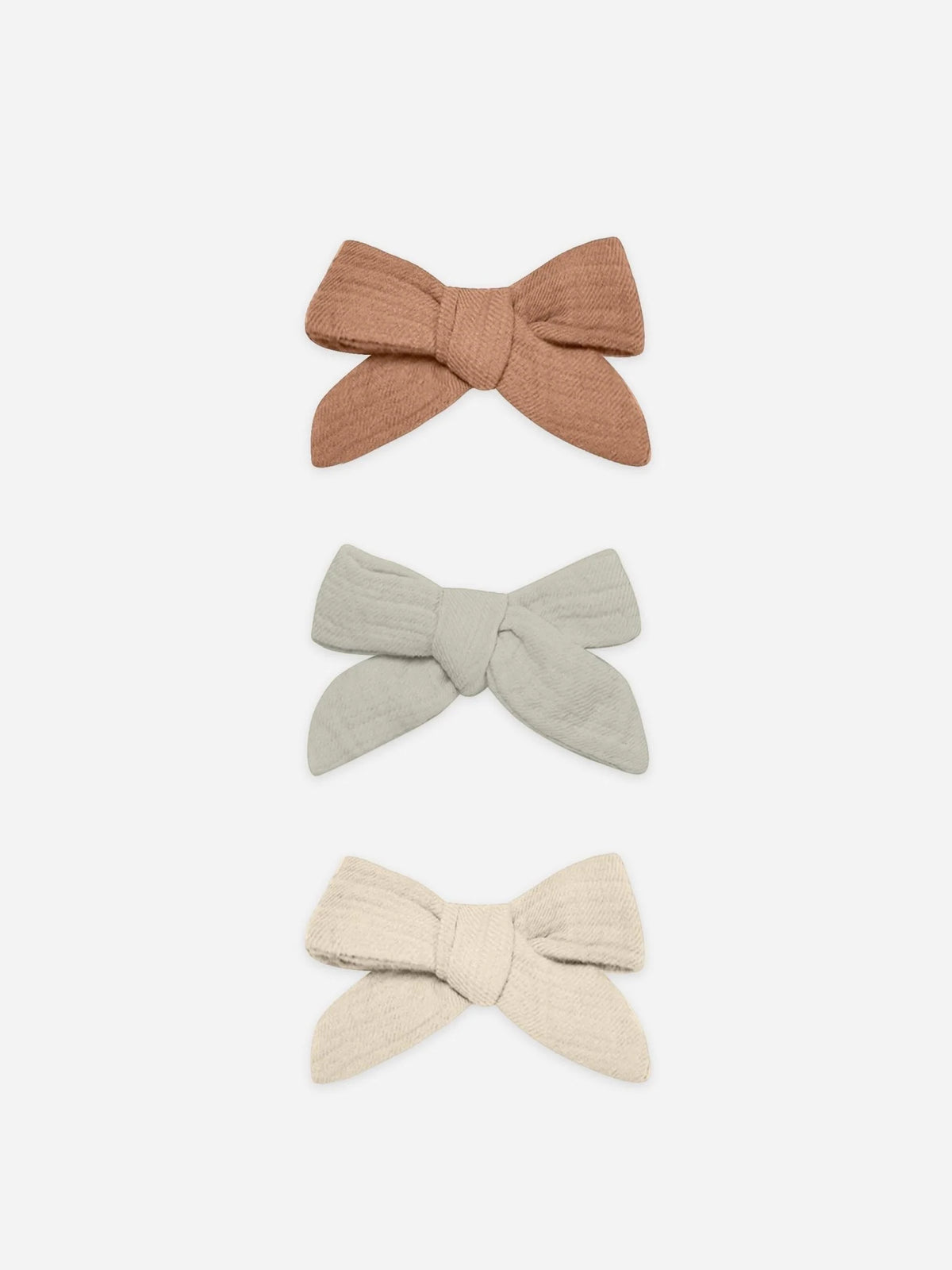 Quincy Mae | Bow w/ Clip Set - Clay, Pistachio & Natural