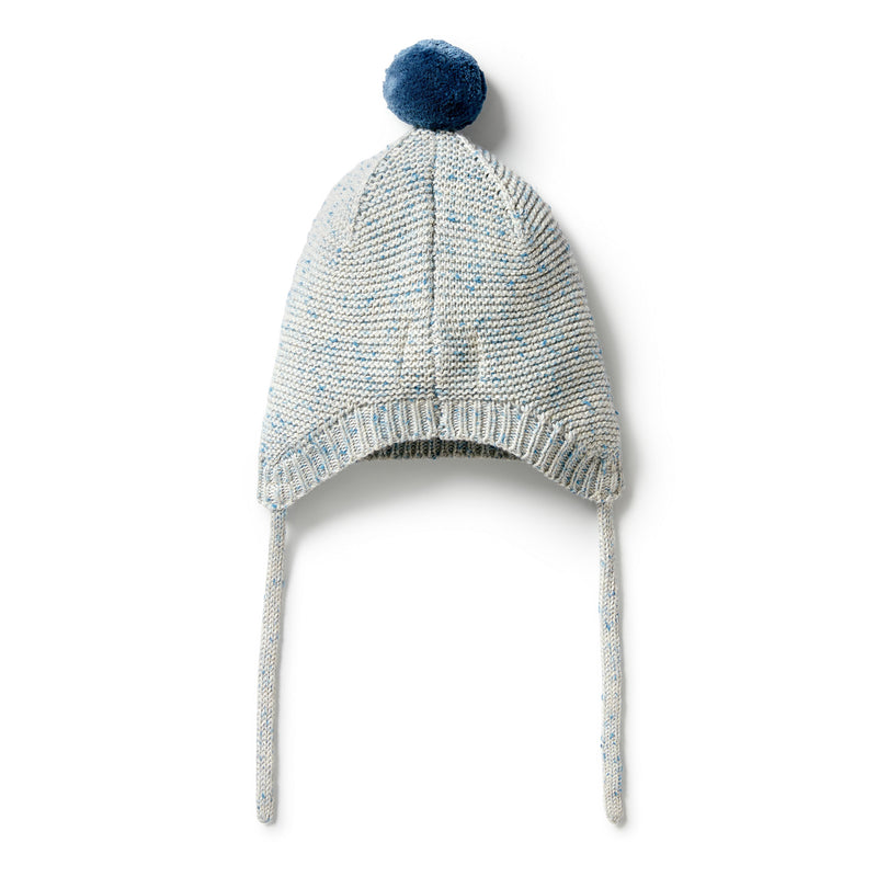 Wilson + Frenchy | Knitted Cable Bonnet - Bluestone Fleck