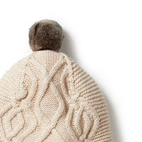 Wilson + Frenchy | Knitted Cable Bonnet - Oatmeal Melange