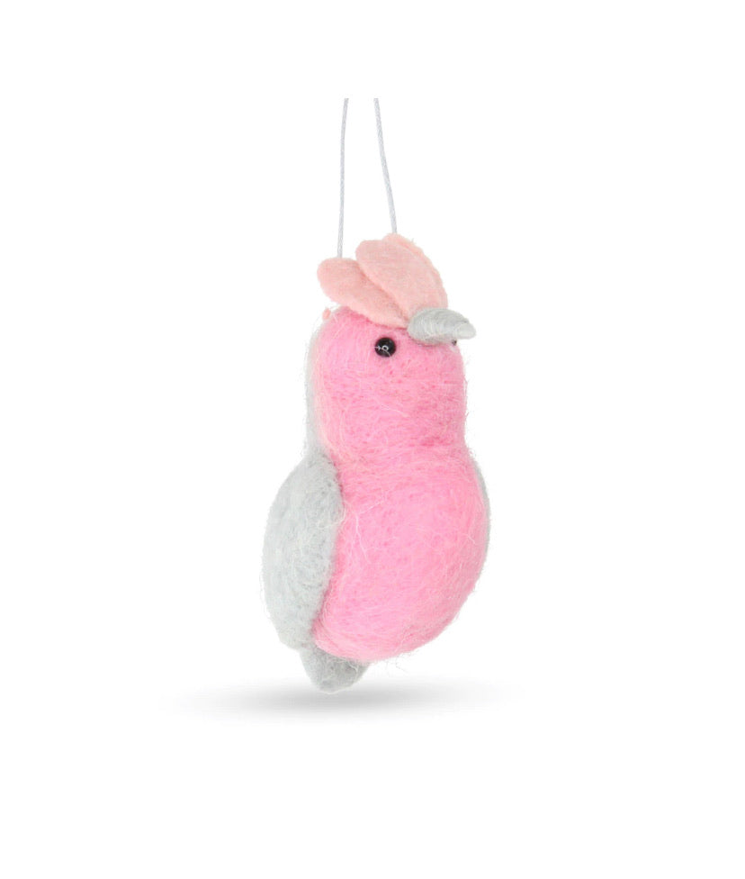 Hanging Wool Birds - Cockatoo and Galah