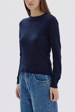 Assembly Label | Maddy Lightweight Cotton-Cashmere Top - Ink