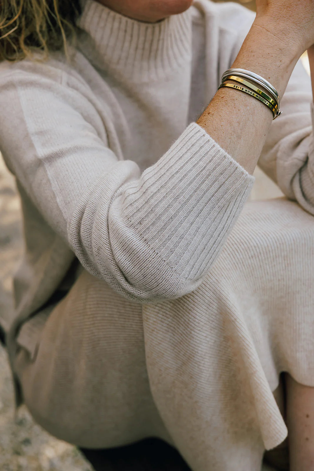 Bow & Arrow | Oatmeal Polo Neck Jumper