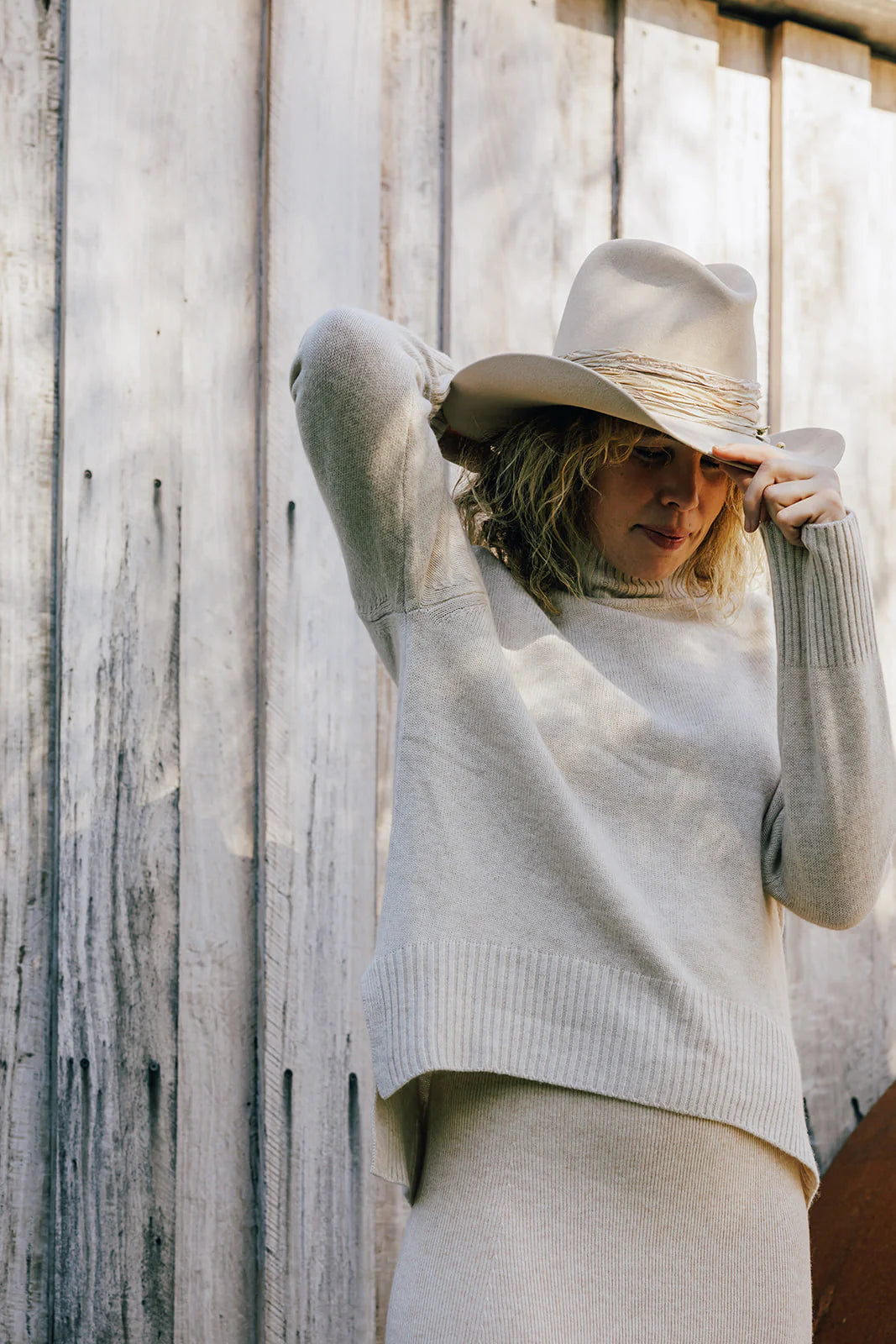 Bow & Arrow | Oatmeal Polo Neck Jumper