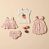 Wilson + Frenchy | Strawberry Kisses Organic Ruffle Set