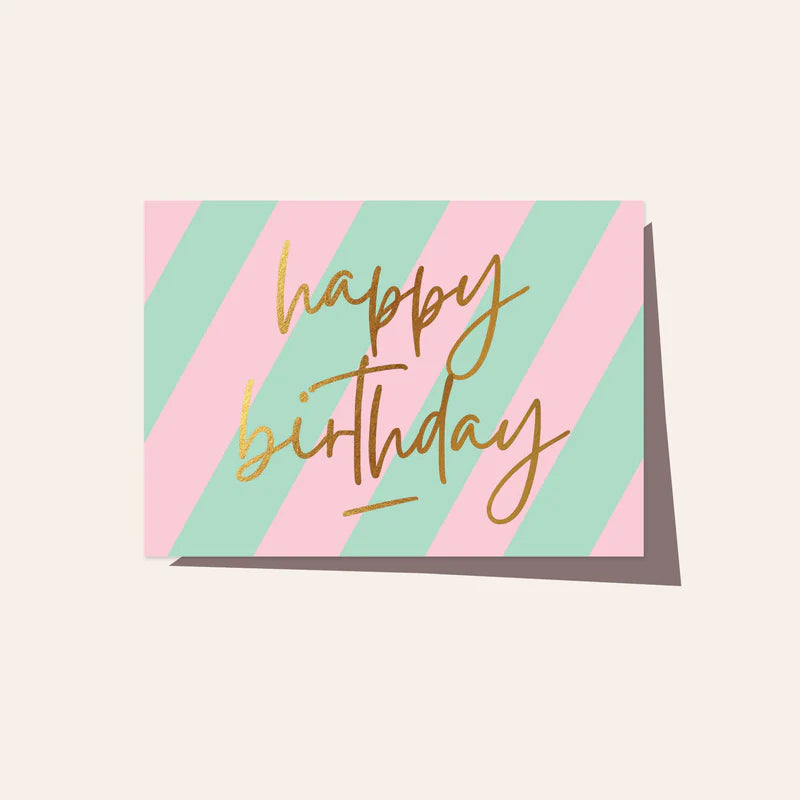 Elm Paper | Cabana Stripe Happy Birthday Card