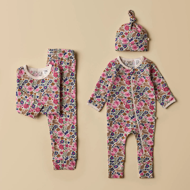 Wilson + Frenchy | Bunny Hop Organic Zipsuit With Feet