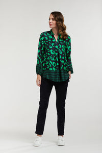 Leo & Hearts Top - Blue/Green