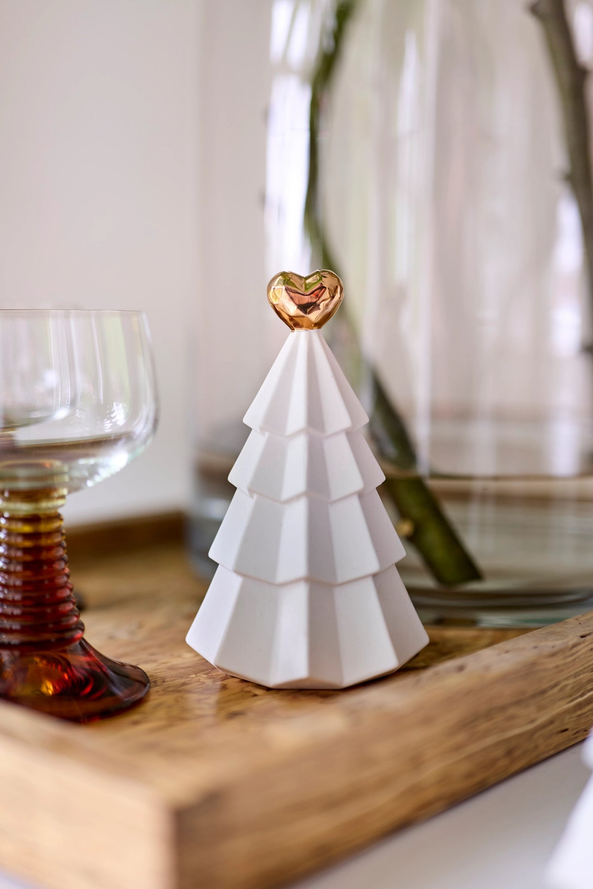 Robert Gordon | Ceramic Christmas Tree Ornament with Gold Heart